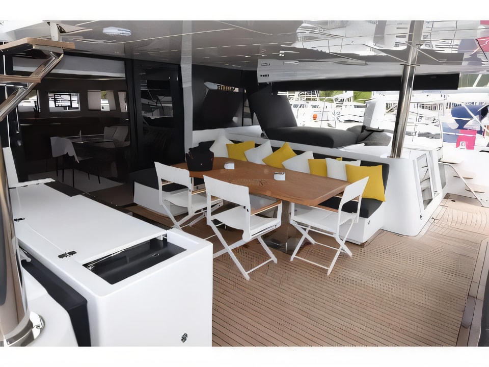 Interior of Lagoon 620 catamaran with 7 cabins Croatia yacht charter