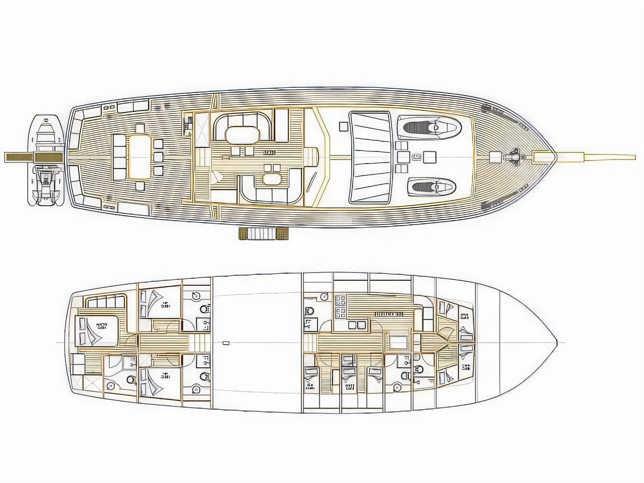 Interior of Gulet Pacha gulet or cruiser with 4 cabins Croatia yacht charter