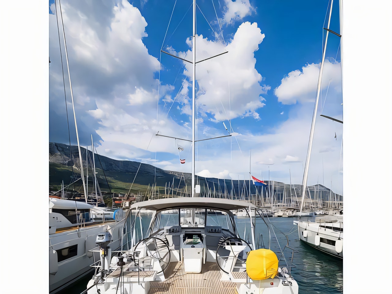 Exterior overview of Oceanis 46.1 sail boat for charter from Kastela Gomilica Marina in the Split sailing area Croatia