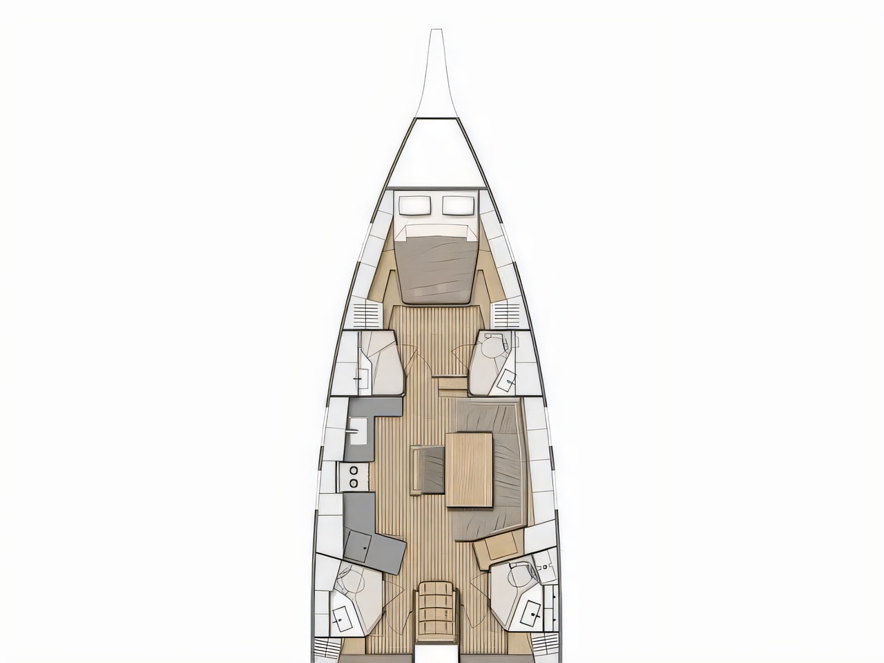 Interior of Oceanis 46.1 sail boat with 3 cabins Croatia yacht charter