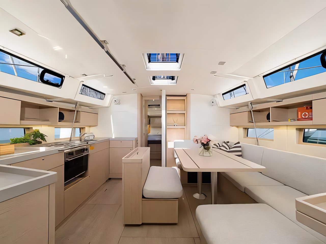Layout of Oceanis 46.1 sail boat with 3 cabins Croatia yacht charter