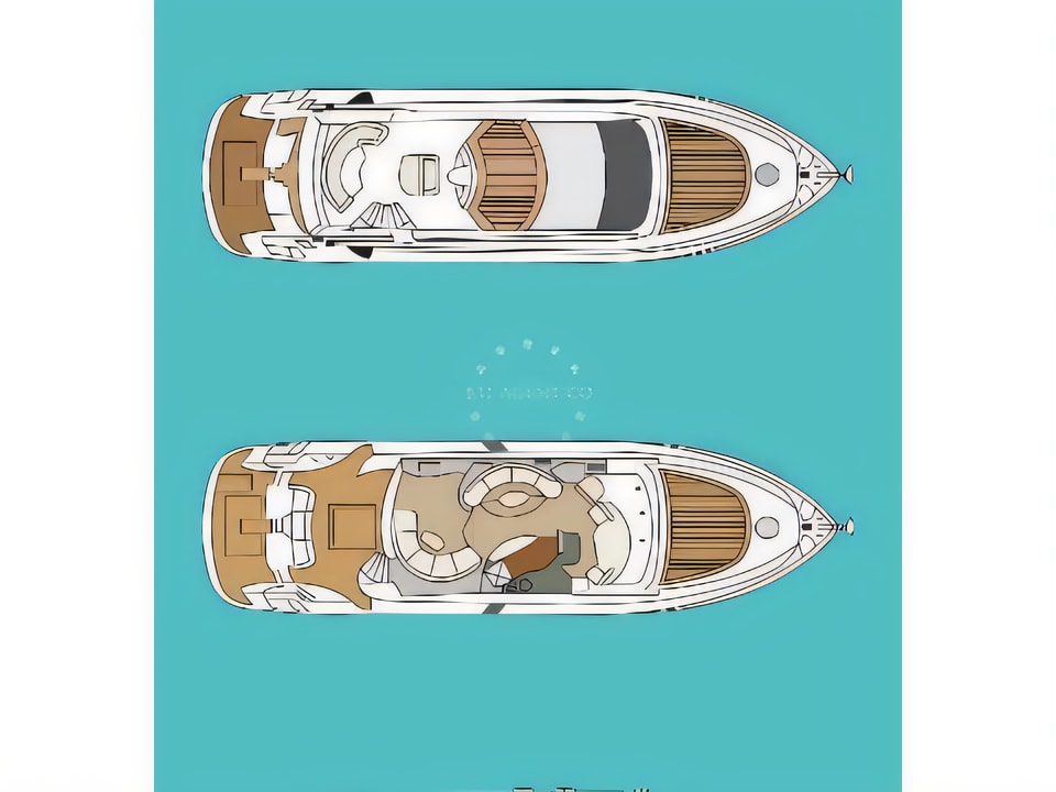 Layout of Aicon 56 S Fly motoryacht with 4 cabins Croatia yacht charter