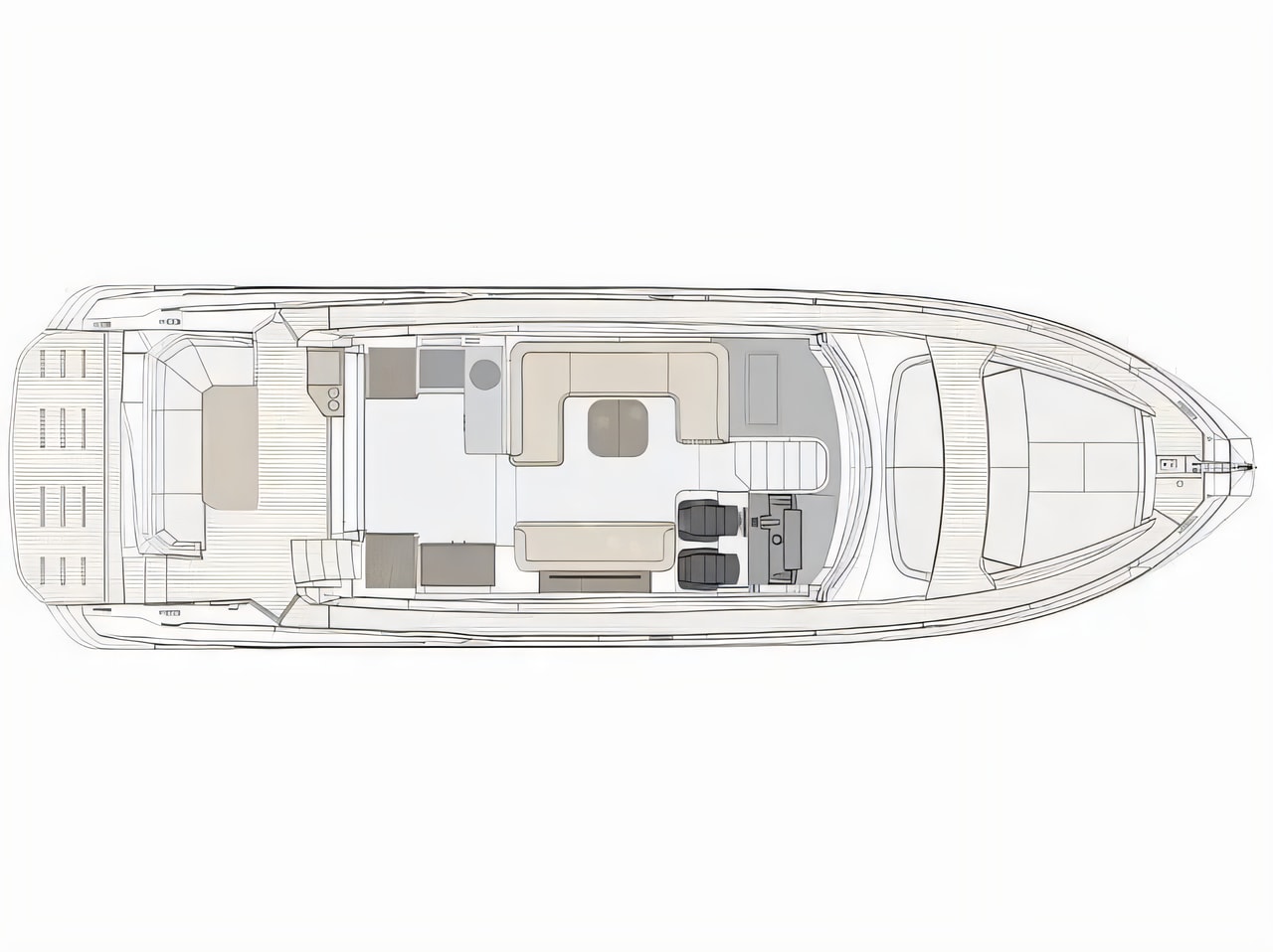 Interior of Azimut 53 Fly motor boat with 3 cabins Croatia yacht charter