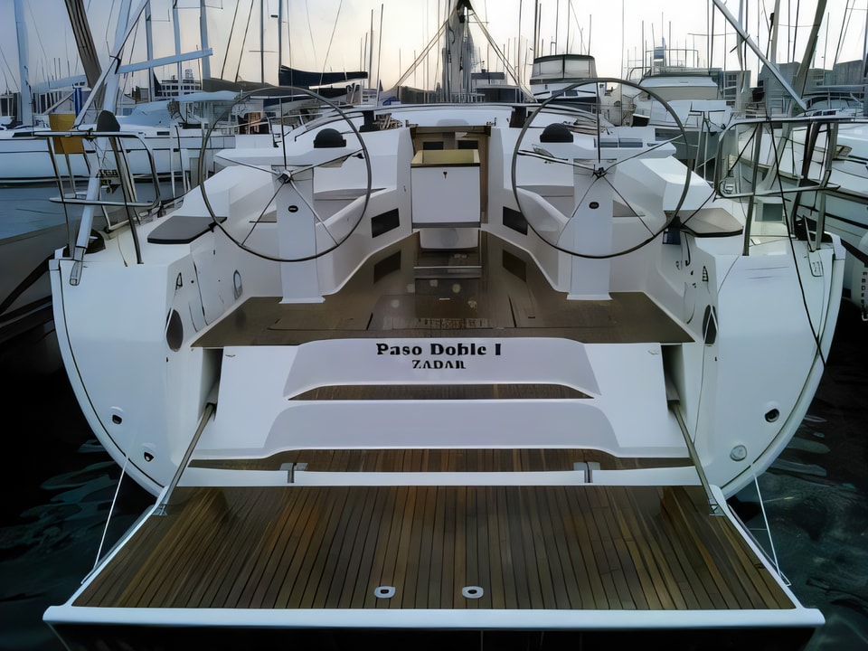 Exterior overview of Bavaria Cruiser 45 sail boat for charter from Trogir ACI Marina in the Split sailing area Croatia