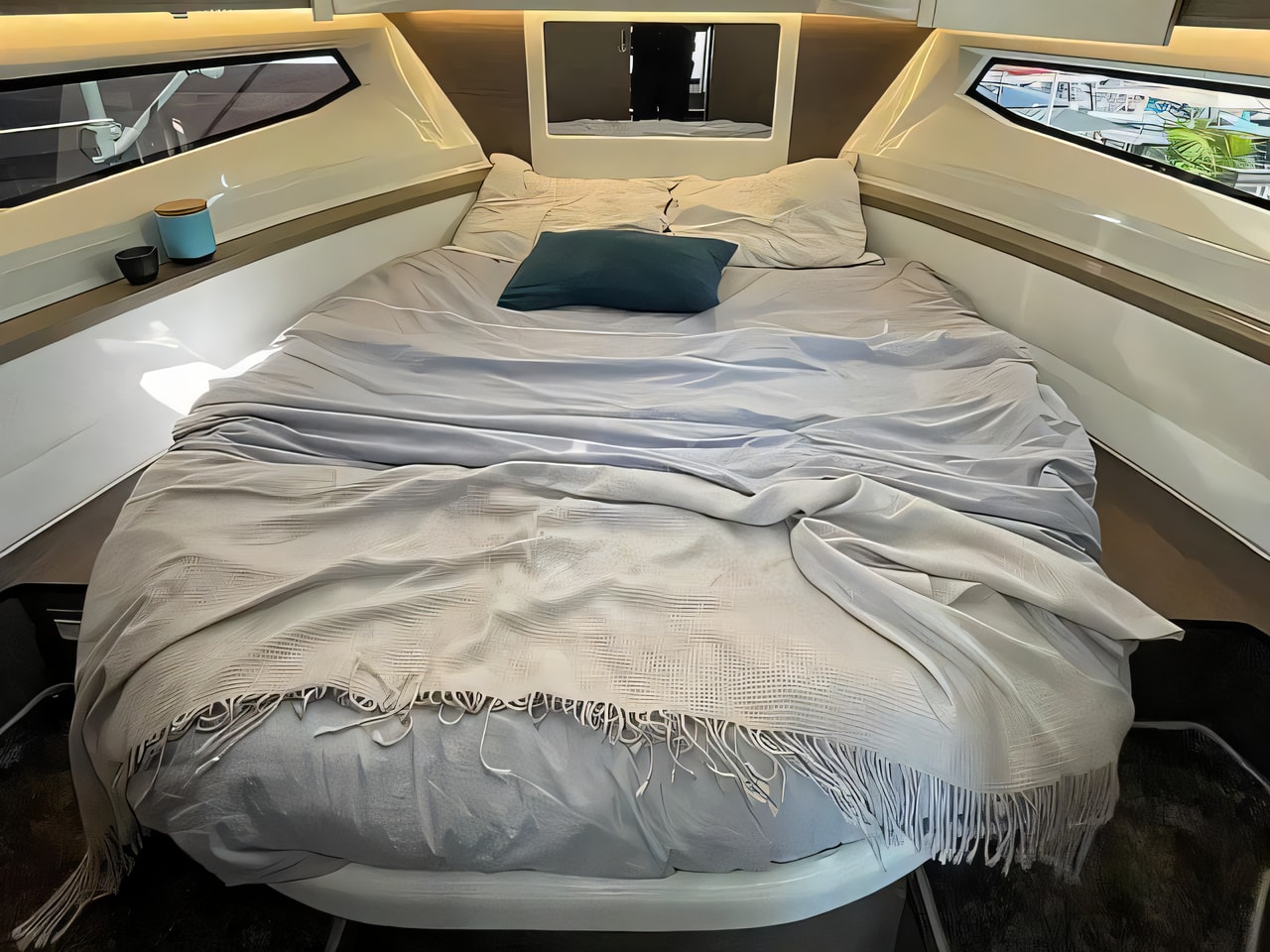 Interior of Merry Fisher 895 Serie 2 motor boat with 2 cabins Croatia yacht charter