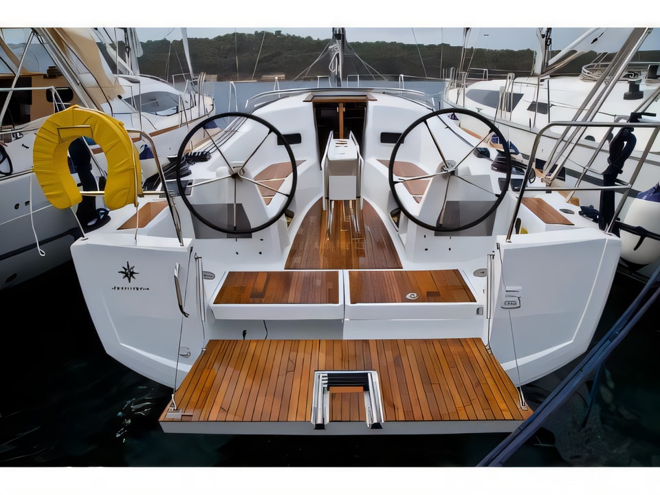 Exterior overview of Sun Odyssey 349 sail boat for charter from Pula Tehnomont Marina Veruda in the Istria / Kvarner sailing area Croatia