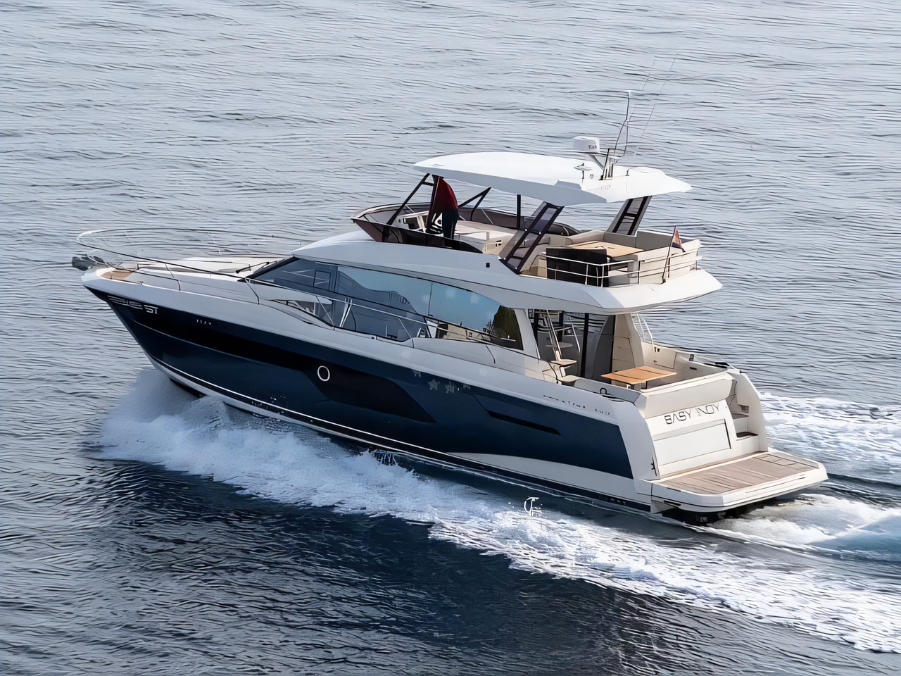 Exterior overview of Prestige 520 Fly motoryacht for charter from Split ACI Marina in the Split sailing area Croatia