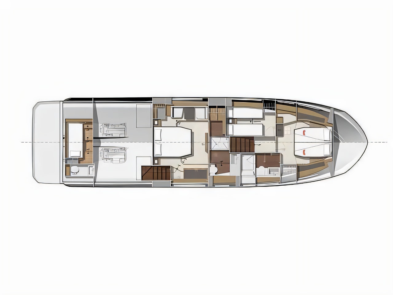 Interior of Prestige 520 Fly motoryacht with 3 cabins Croatia yacht charter