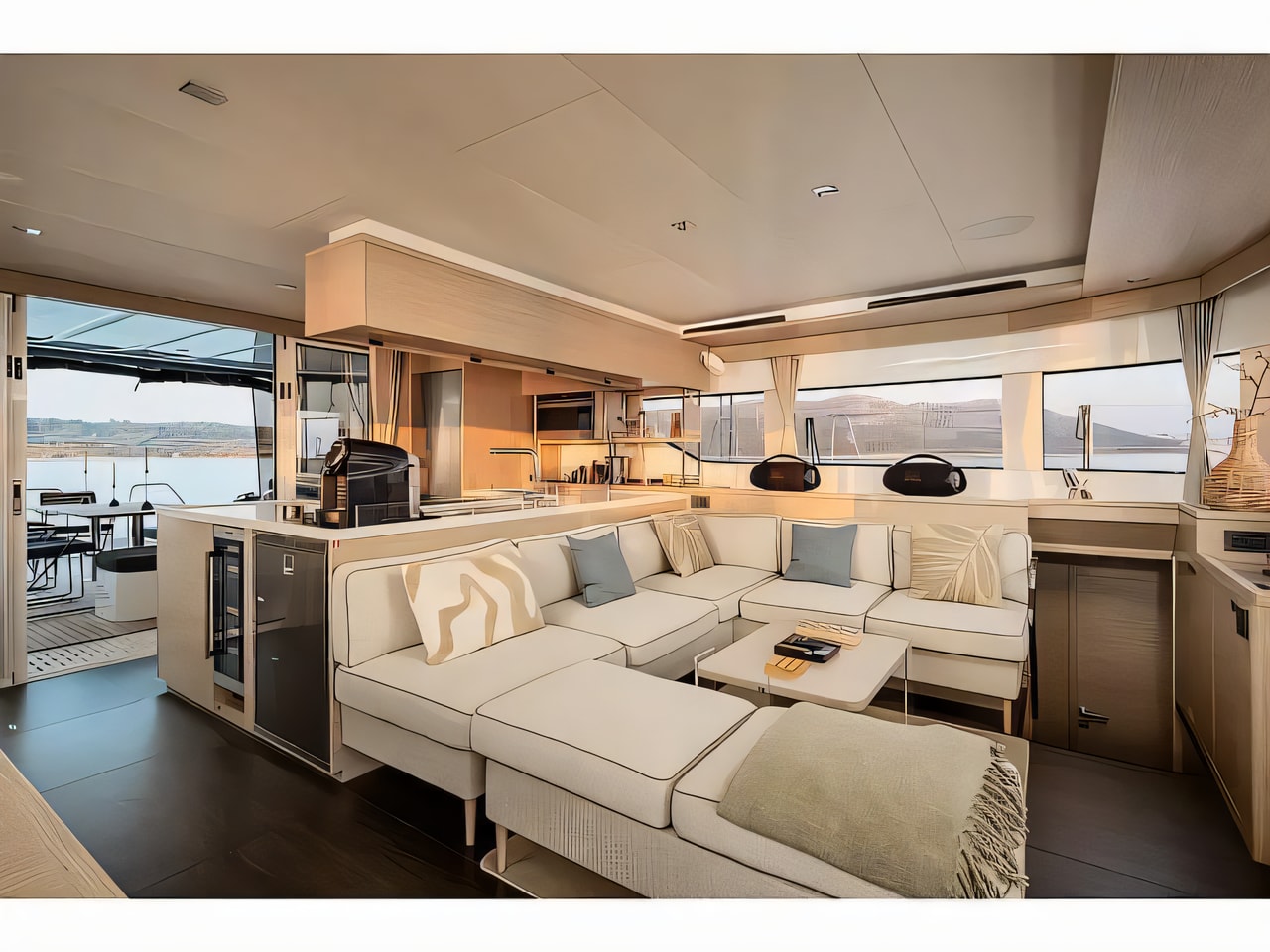 Layout of Lagoon 60 catamaran with 4 cabins Croatia yacht charter