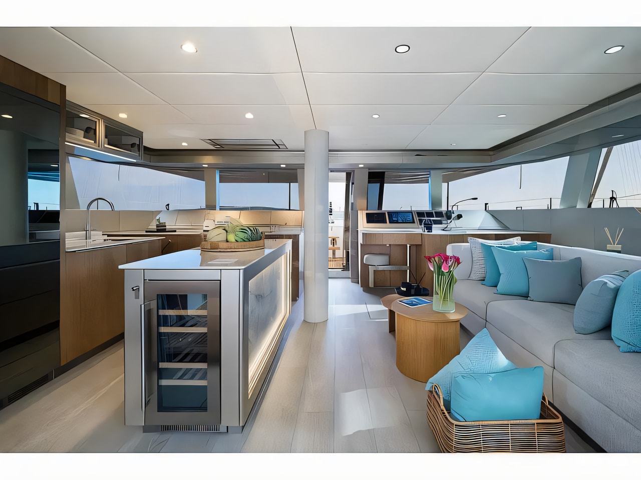 Layout of Sunreef 50 catamaran with 4 cabins Croatia yacht charter