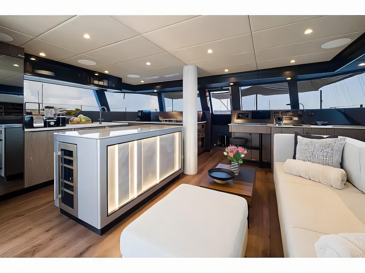 Layout of Sunreef 50 catamaran with 4 cabins Croatia yacht charter