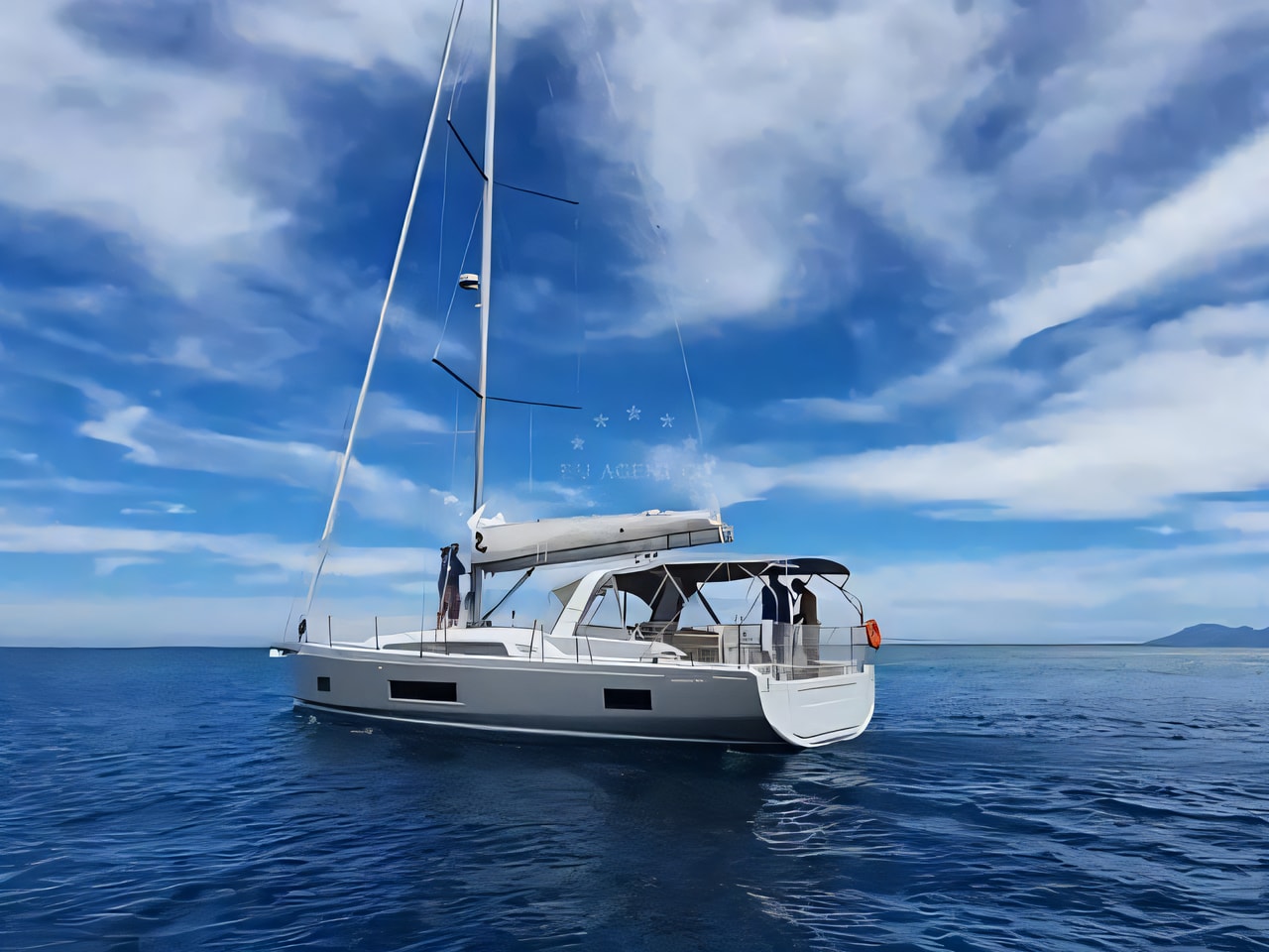 Exterior overview of Oceanis 46.1 sail boat for charter from Split ACI Marina in the Split sailing area Croatia