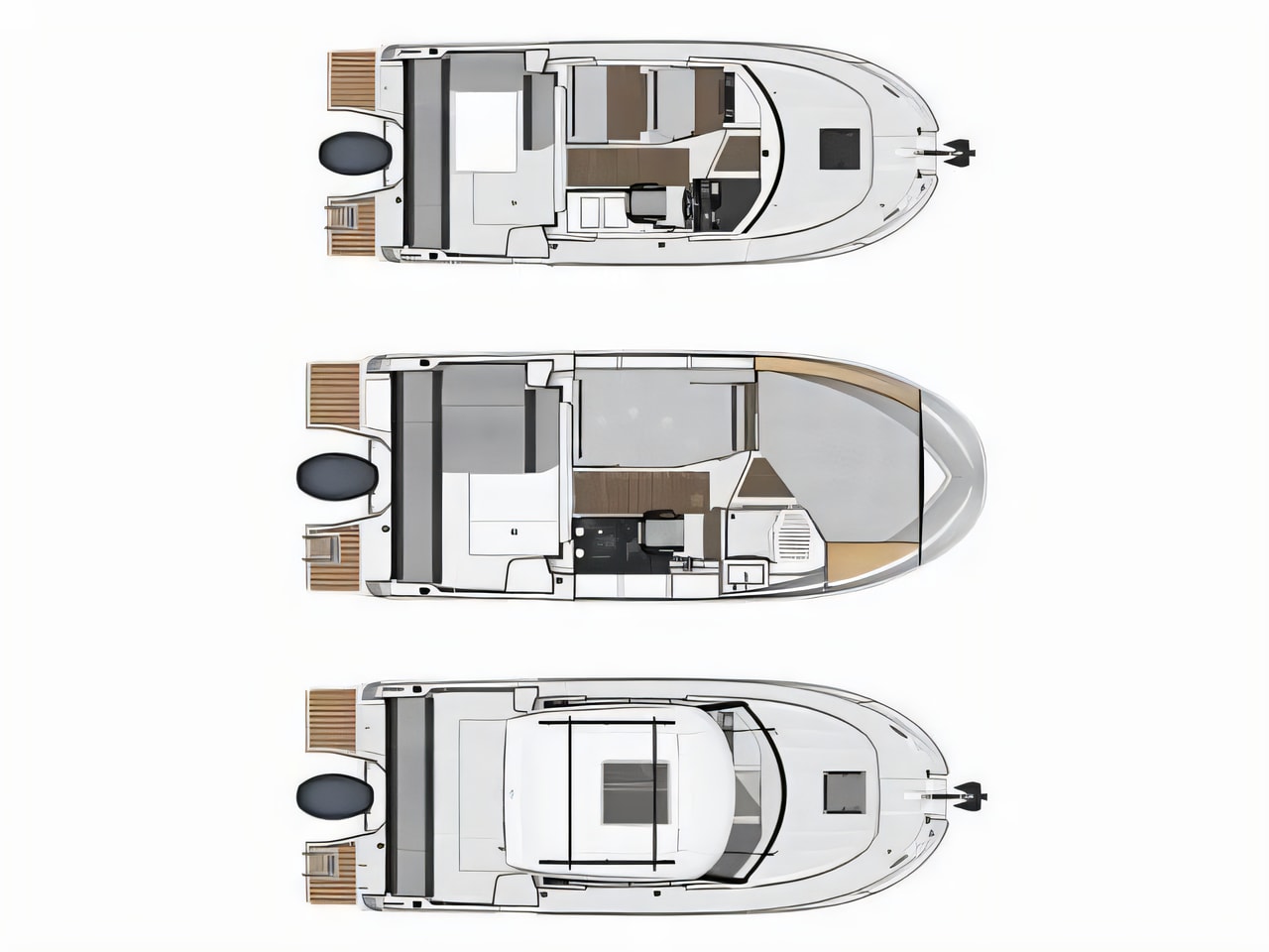 Interior of Merry Fisher 795 motor boat with 2 cabins Croatia yacht charter