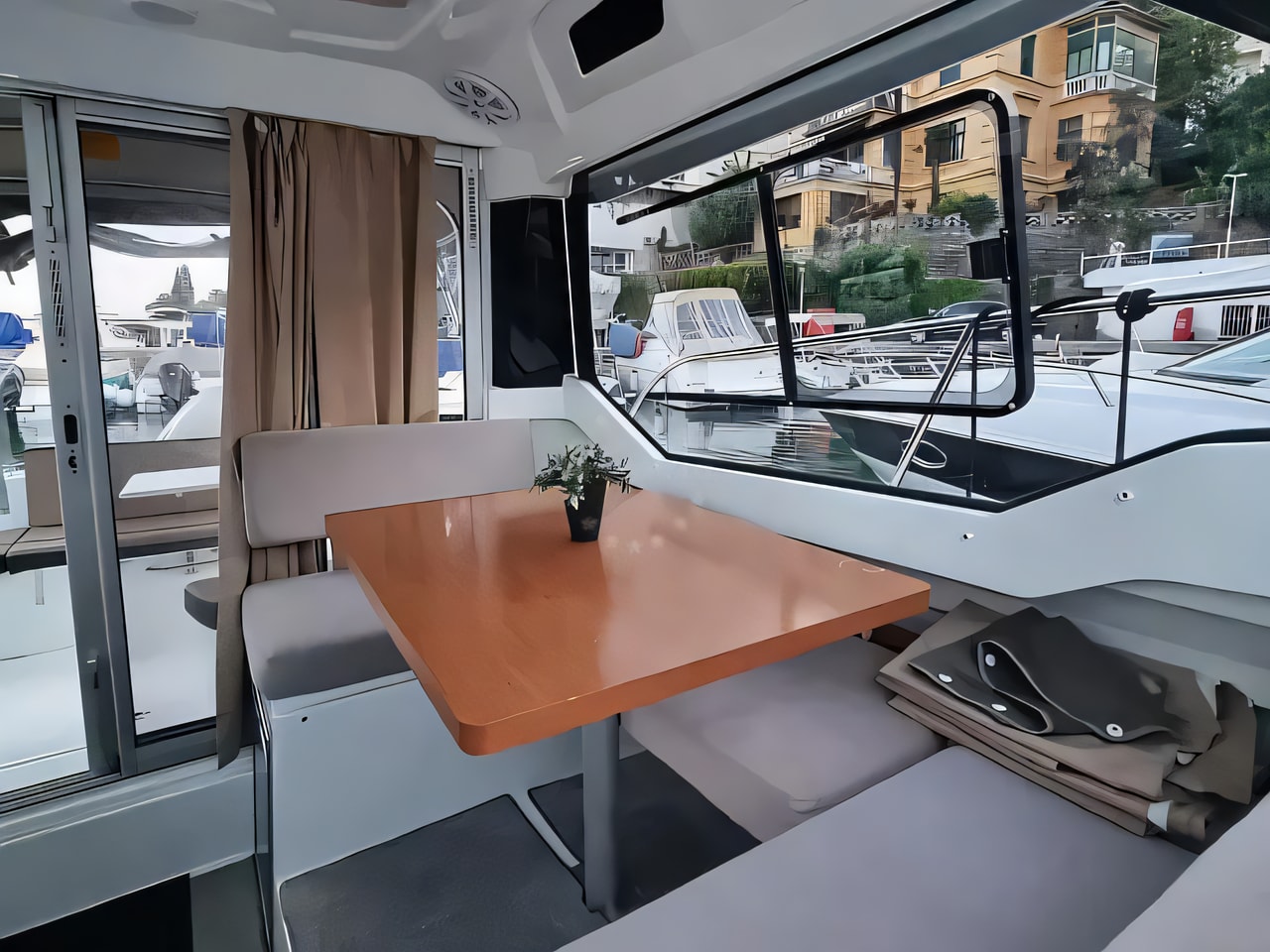 Layout of Merry Fisher 795 motor boat with 2 cabins Croatia yacht charter
