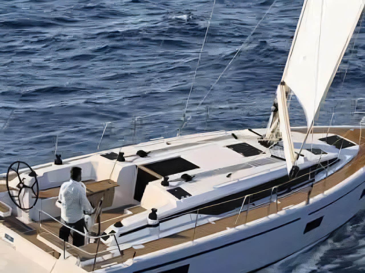 Exterior overview of Bavaria C38 sail boat for charter from Vinodolski Novi Marina in the Istria / Kvarner sailing area Croatia
