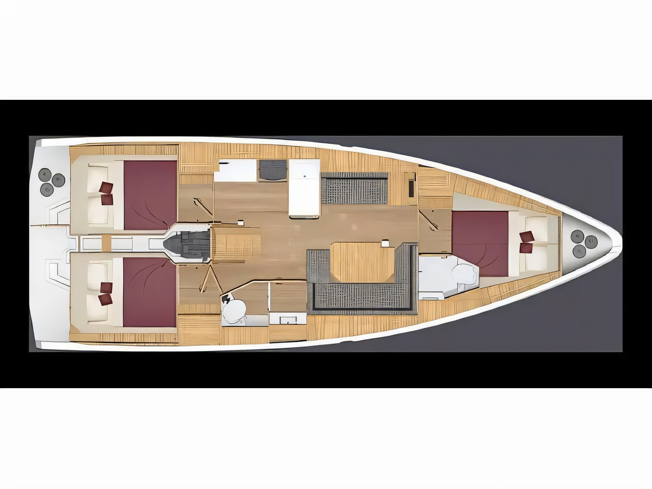 Interior of Bavaria C38 sail boat with 3 cabins Croatia yacht charter
