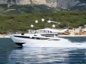 Galeon 430 Skydeck motor boat for charter from Makarska / Lucica Makarska Split sailing area Croatia