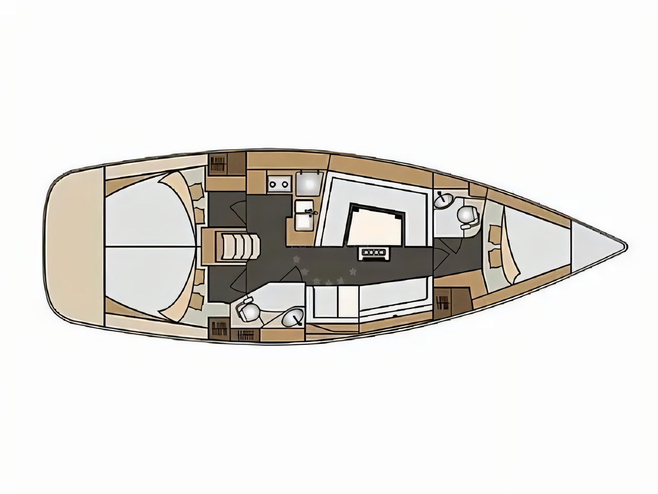 Interior of Elan Impression 40 sail boat with 3 cabins Croatia yacht charter