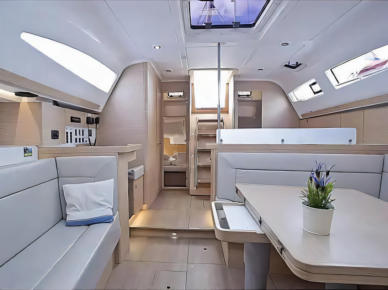 Layout of Elan Impression 45 sail boat with 4 cabins Croatia yacht charter