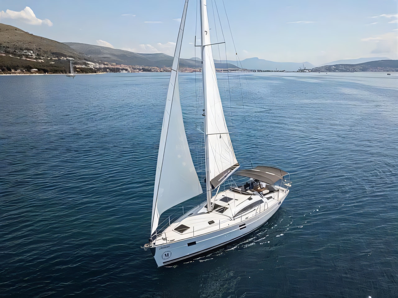 Exterior overview of Elan Impression 45.1 sail boat for charter from SCT Marina Trogir in the Split sailing area Croatia