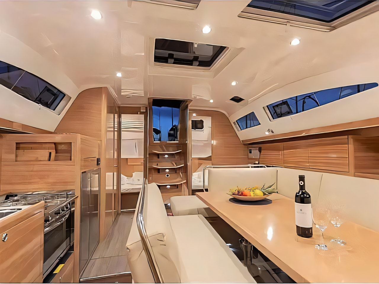 Layout of Elan Impression 45.1 sail boat with 4 cabins Croatia yacht charter
