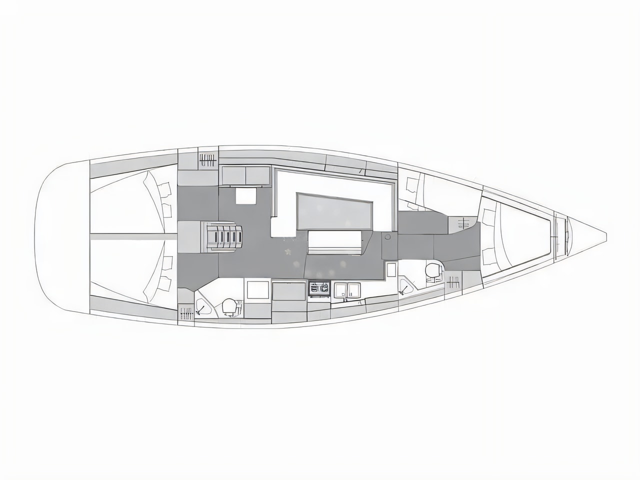 Interior of Elan Impression 45.1 sail boat with 4 cabins Croatia yacht charter