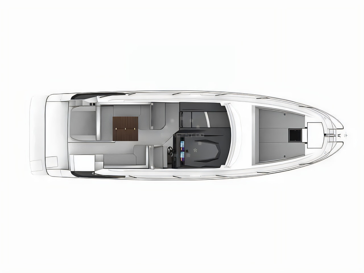 Interior of Gran Turismo 36 motor boat with 2 cabins Croatia yacht charter