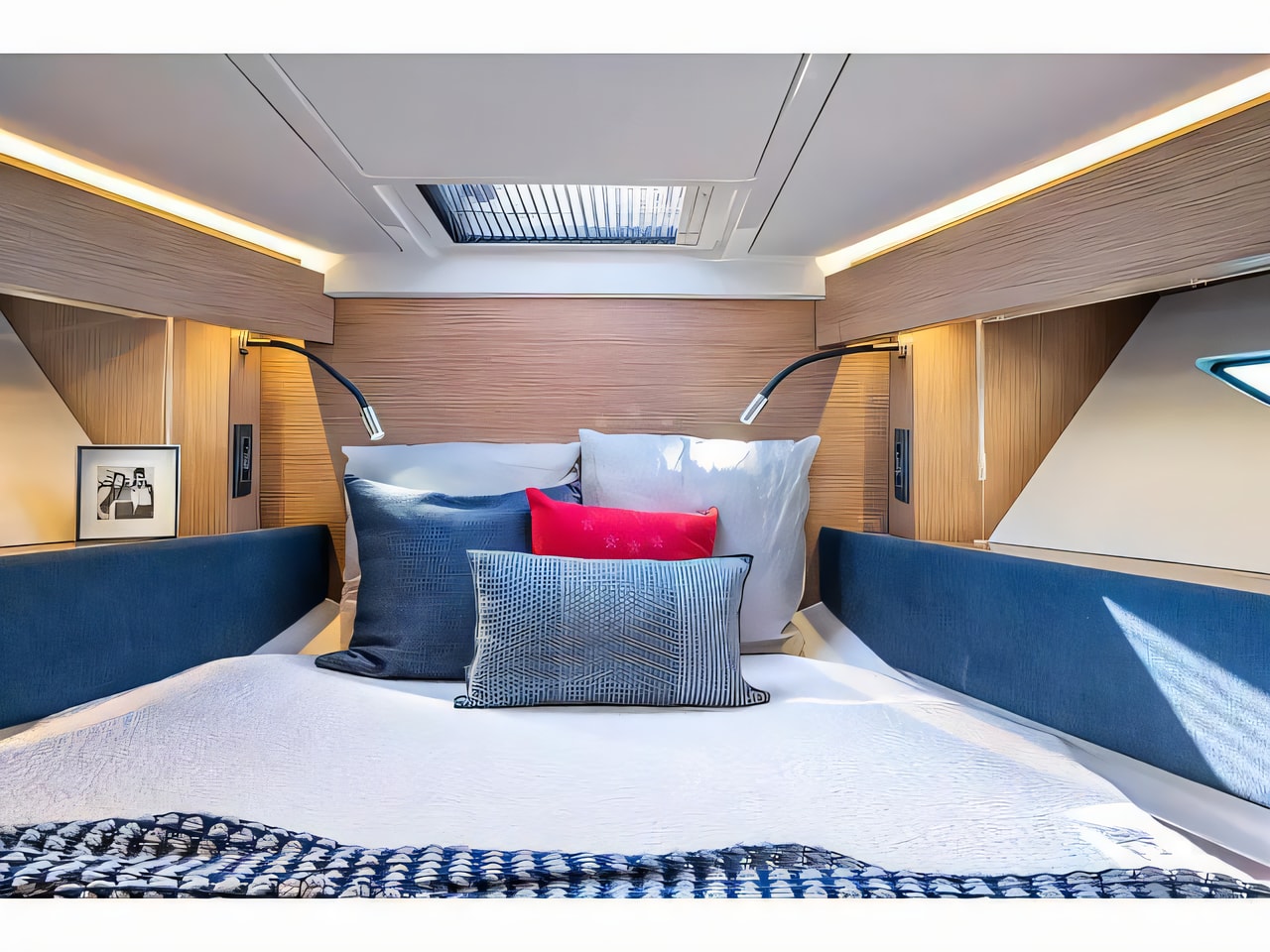 Layout of Gran Turismo 36 motor boat with 2 cabins Croatia yacht charter