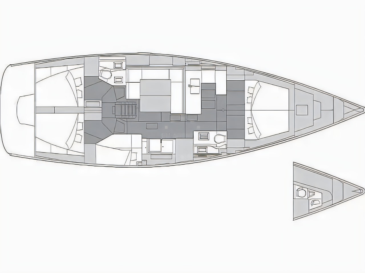 Interior of Elan Impression 50.1 sail boat with 5 cabins Croatia yacht charter