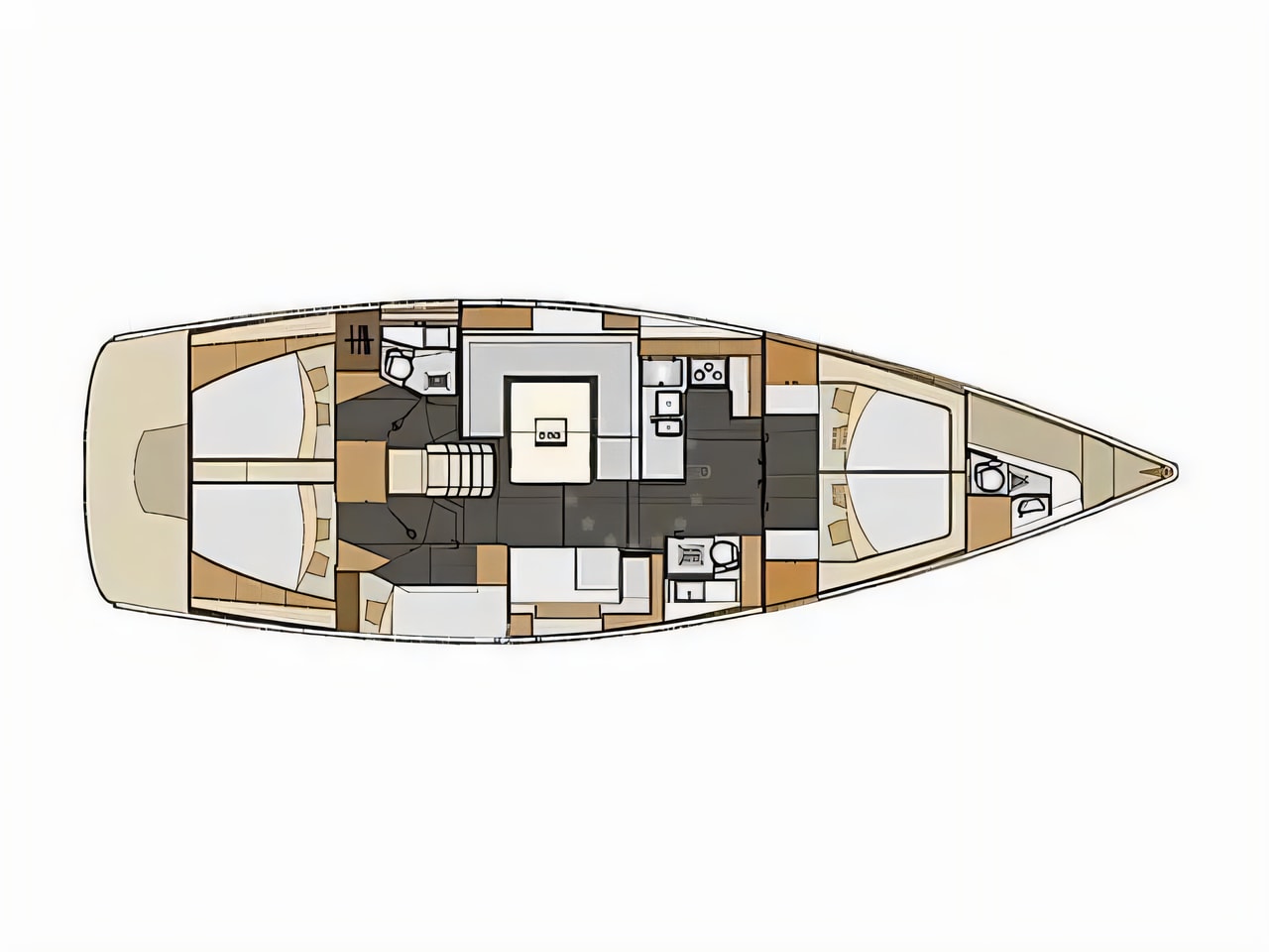 Interior of Elan Impression 50 sail boat with 5 cabins Croatia yacht charter