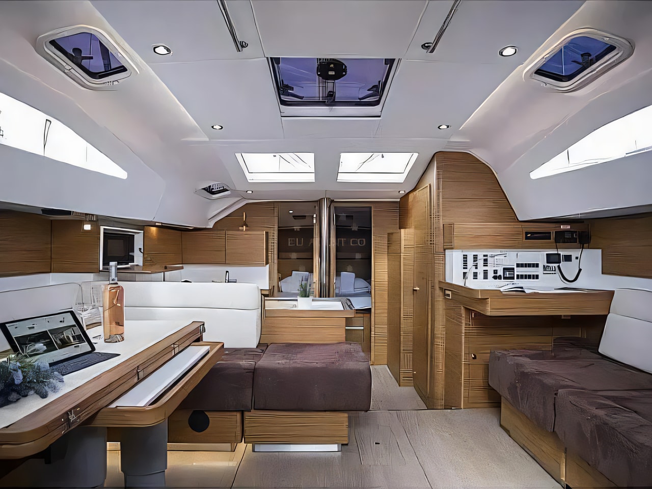 Layout of Elan Impression 50 sail boat with 5 cabins Croatia yacht charter