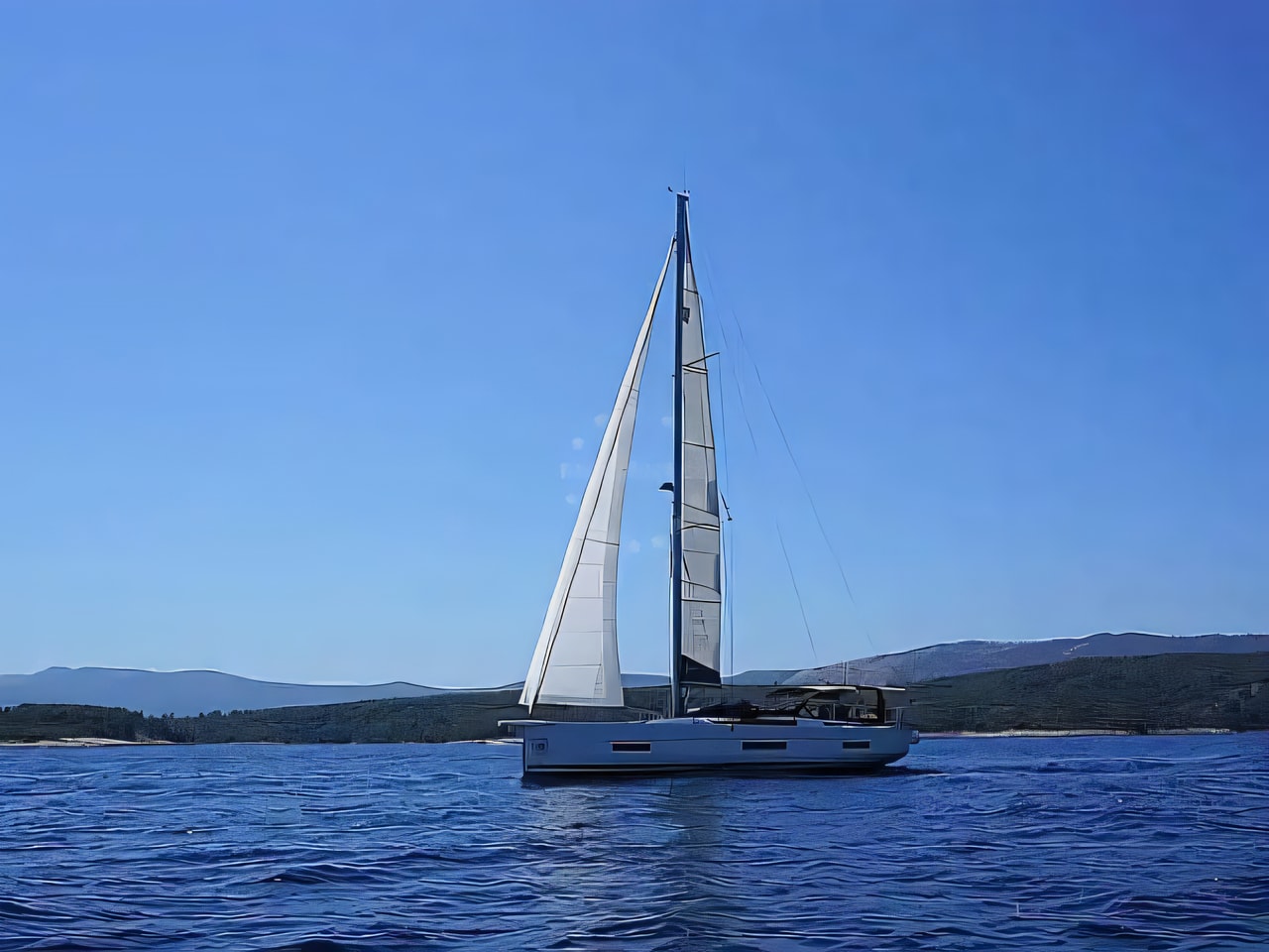 Exterior overview of Dufour 530 sail boat for charter from Seget Donji Marina Baotic in the Split sailing area Croatia