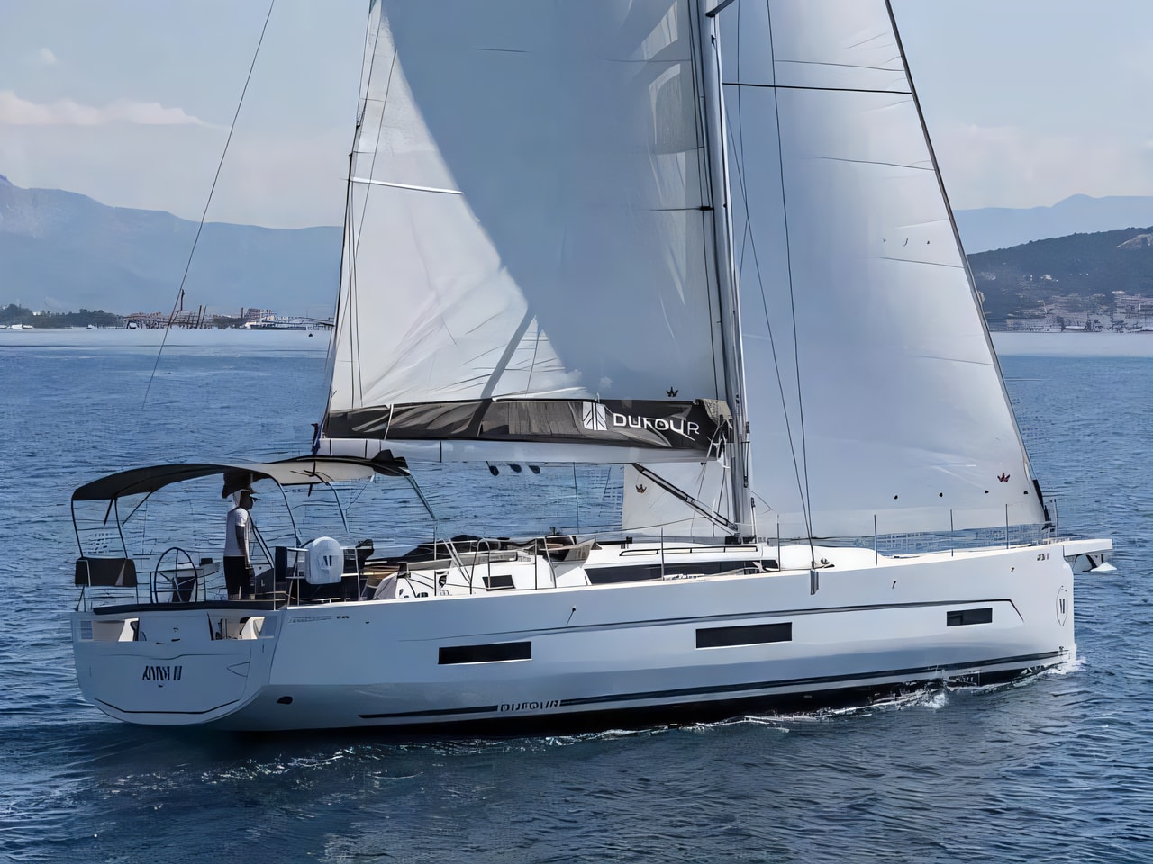 Exterior overview of Dufour 530 sail boat for charter from Seget Donji Marina Baotic in the Split sailing area Croatia
