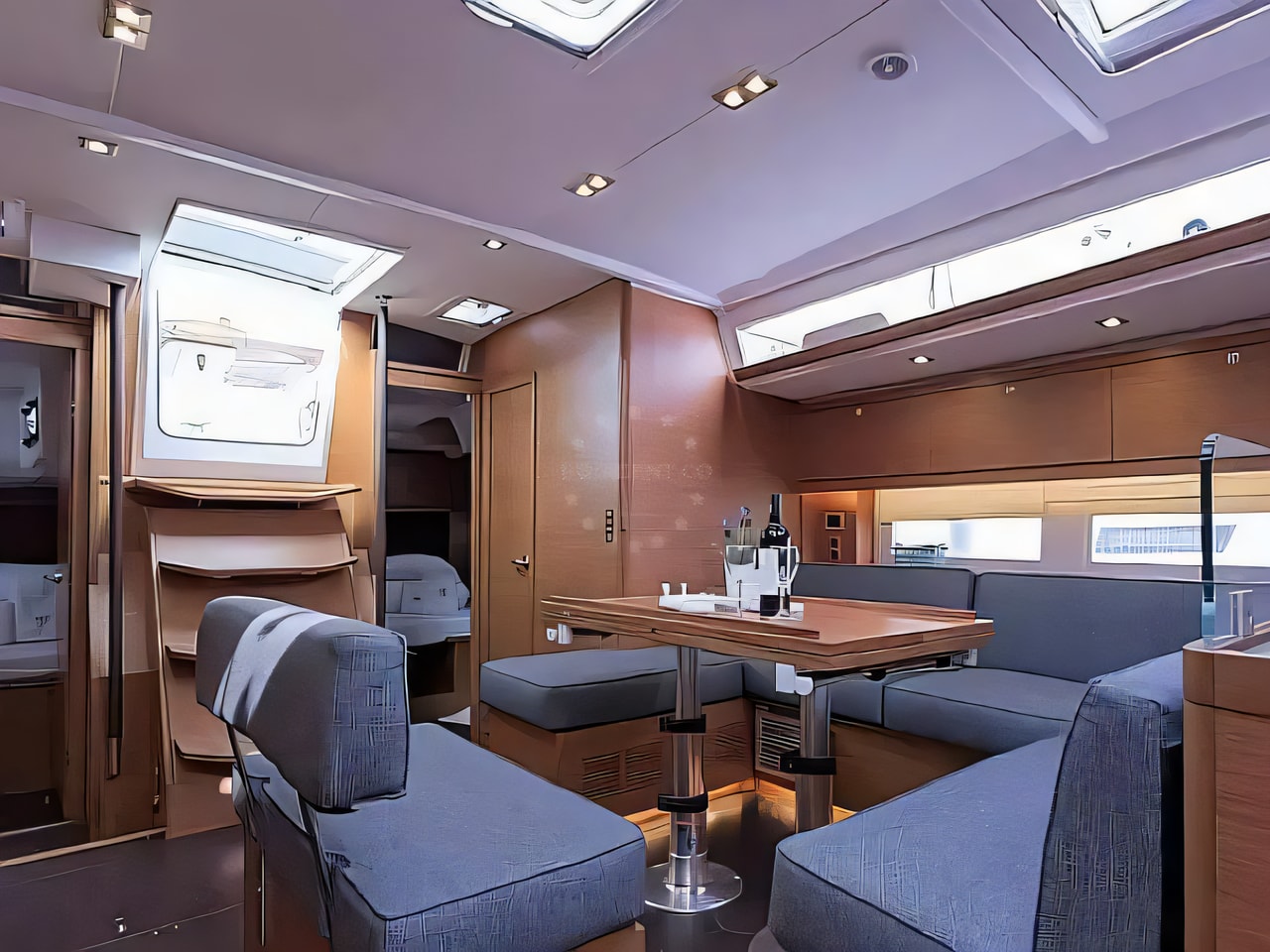 Layout of Dufour 530 sail boat with 6 cabins Croatia yacht charter
