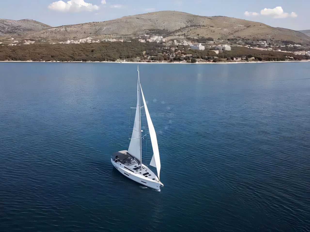 Exterior overview of Dufour 530 sail boat for charter from Seget Donji Marina Baotic in the Split sailing area Croatia