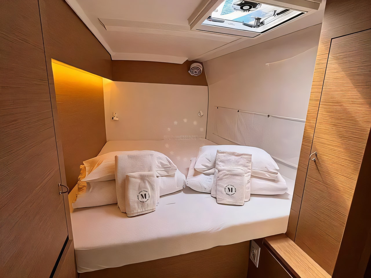 Layout of Excess 11 catamaran with 6 cabins Croatia yacht charter