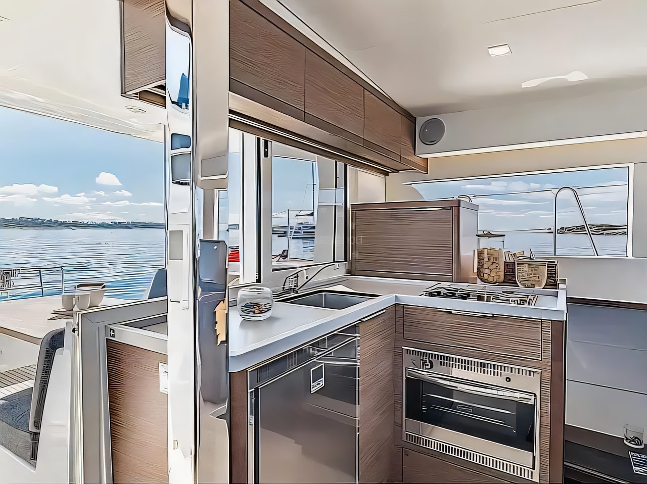 Layout of Lagoon 40 catamaran with 6 cabins Croatia yacht charter