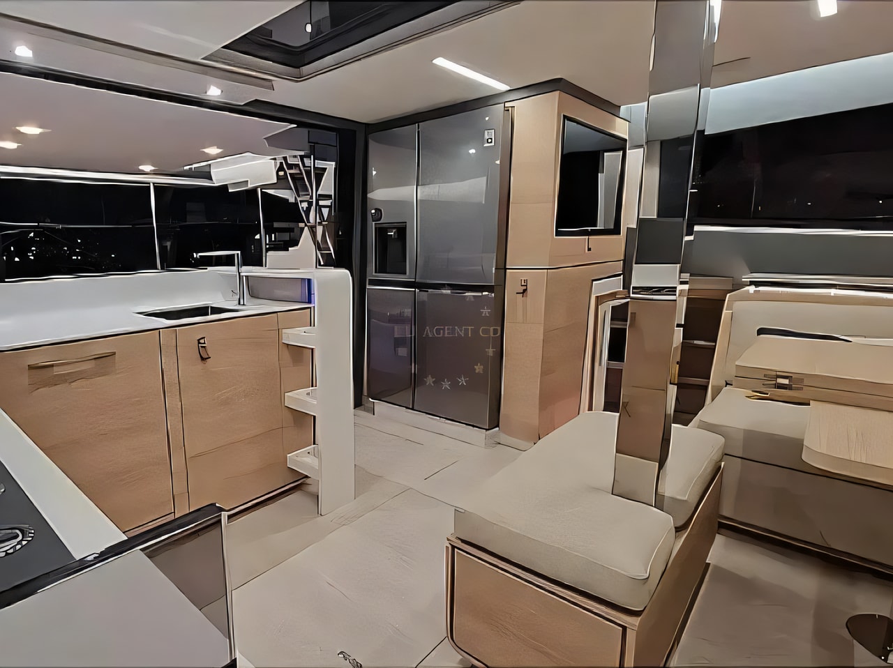 Layout of Aventura 45 catamaran with 4 cabins Croatia yacht charter