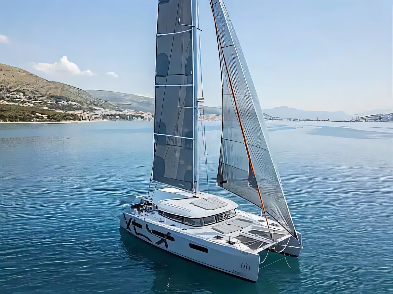 Exterior overview of Excess 15 catamaran for charter from Seget Donji Marina Baotic in the Split sailing area Croatia