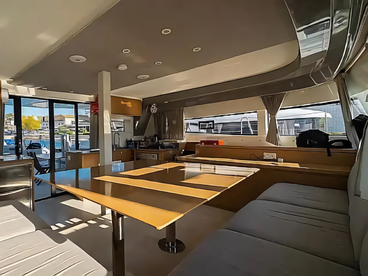 Layout of Excess 15 catamaran with 8 cabins Croatia yacht charter