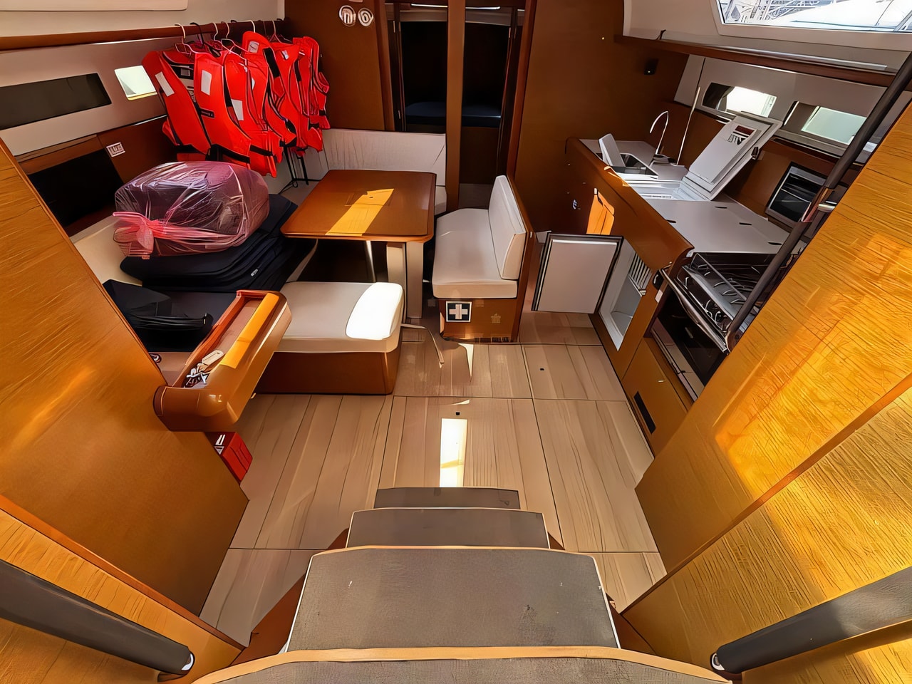 Layout of Sun Odyssey 479 sail boat with 4 cabins Croatia yacht charter