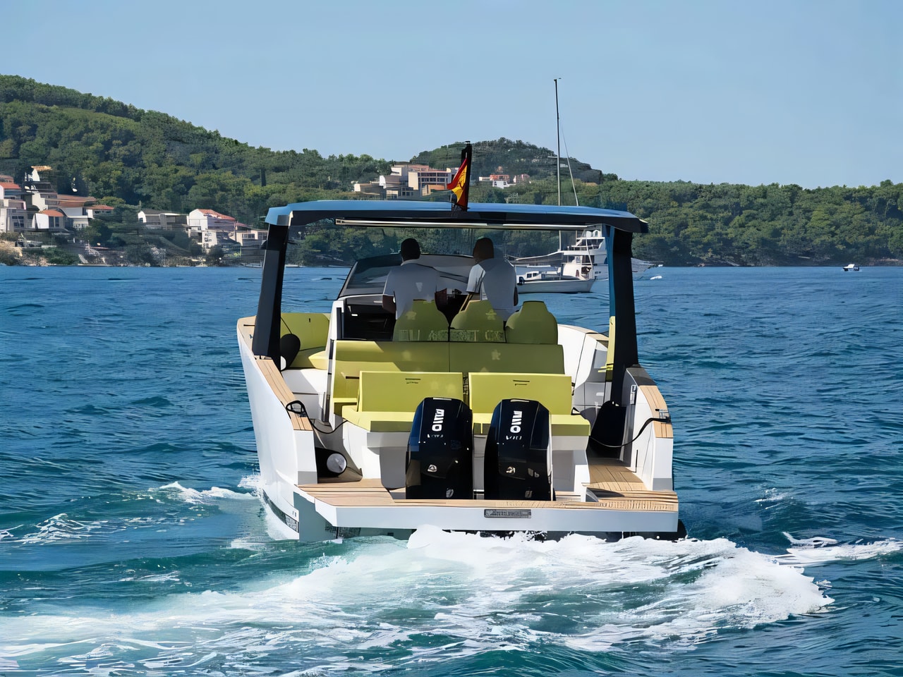 Interior of Tesoro T40 motor boat with 2 cabins Croatia yacht charter