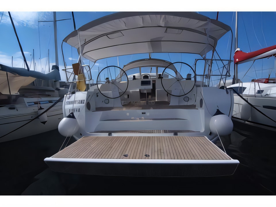 Exterior overview of Bavaria Cruiser 51 sail boat for charter from Krk Marina Punat in the Istria / Kvarner sailing area Croatia