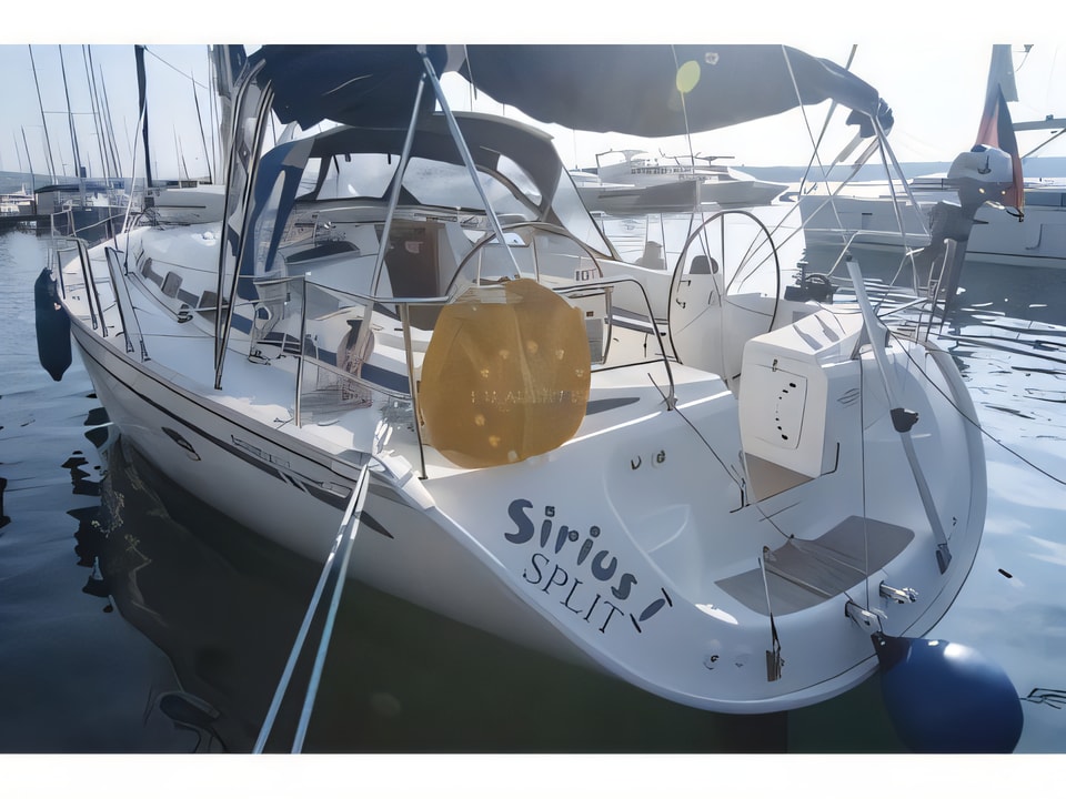 Exterior overview of Bavaria 46 Cruiser sail boat for charter from Krk Marina Punat in the Istria / Kvarner sailing area Croatia