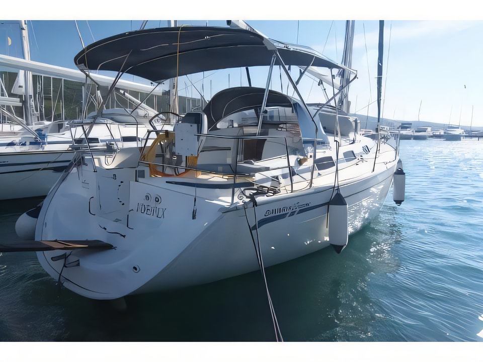 Exterior overview of Bavaria 33 Cruiser sail boat for charter from Krk Marina Punat in the Istria / Kvarner sailing area Croatia