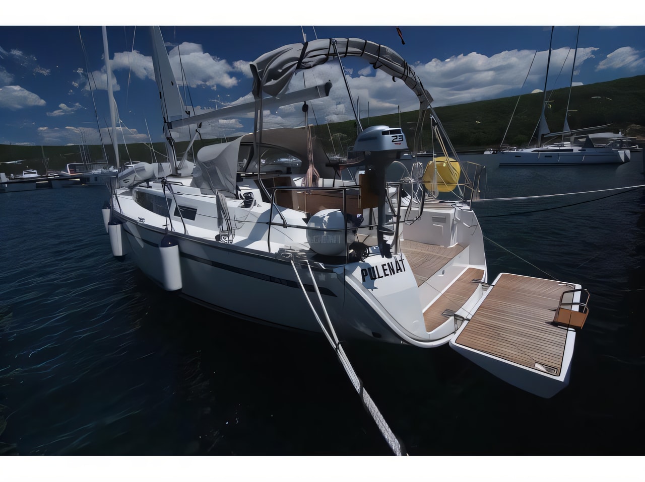 Exterior overview of Bavaria Cruiser 33 sail boat for charter from Krk Marina Punat in the Istria / Kvarner sailing area Croatia