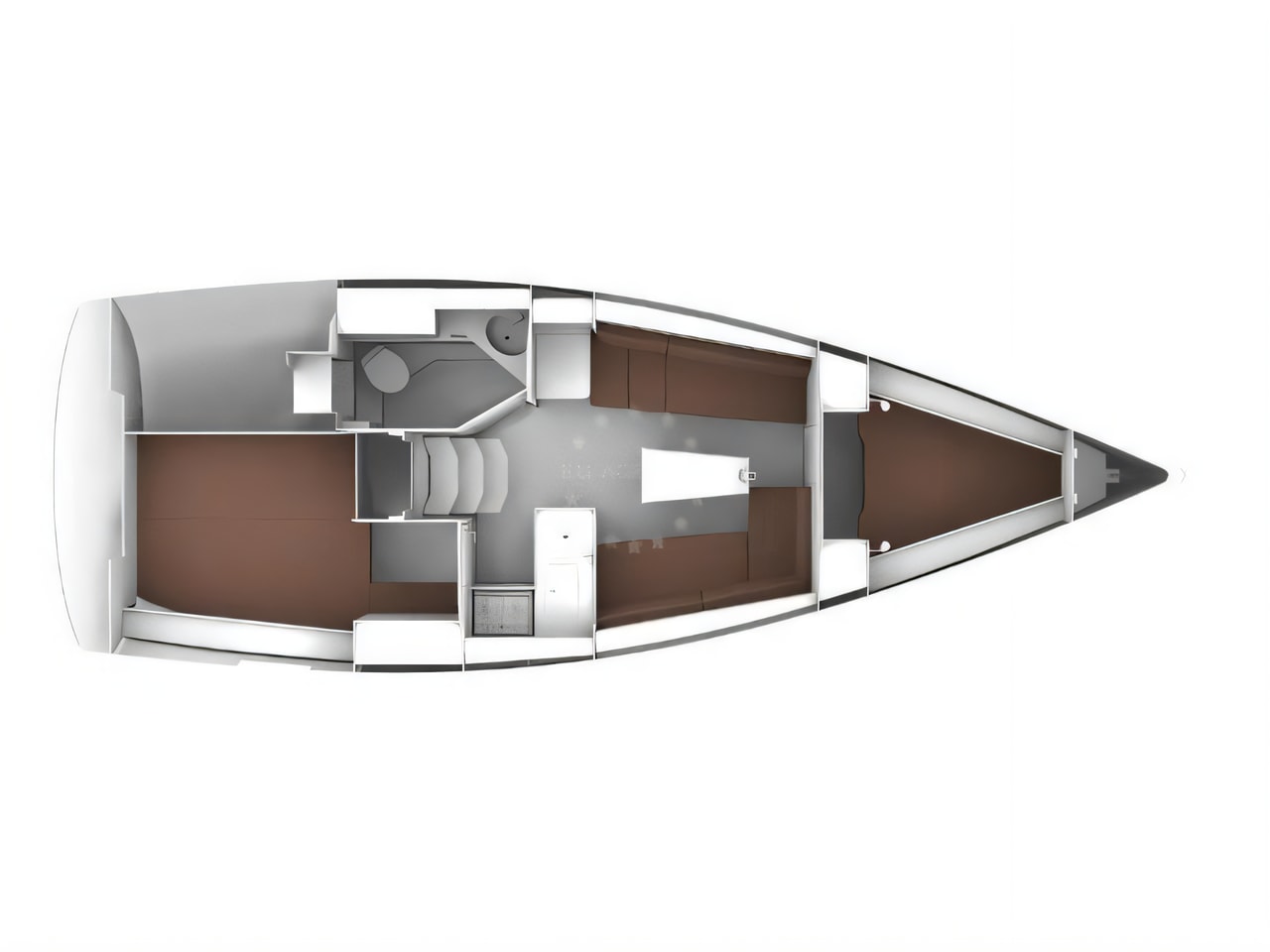 Interior of Bavaria Cruiser 33 sail boat with 2 cabins Croatia yacht charter
