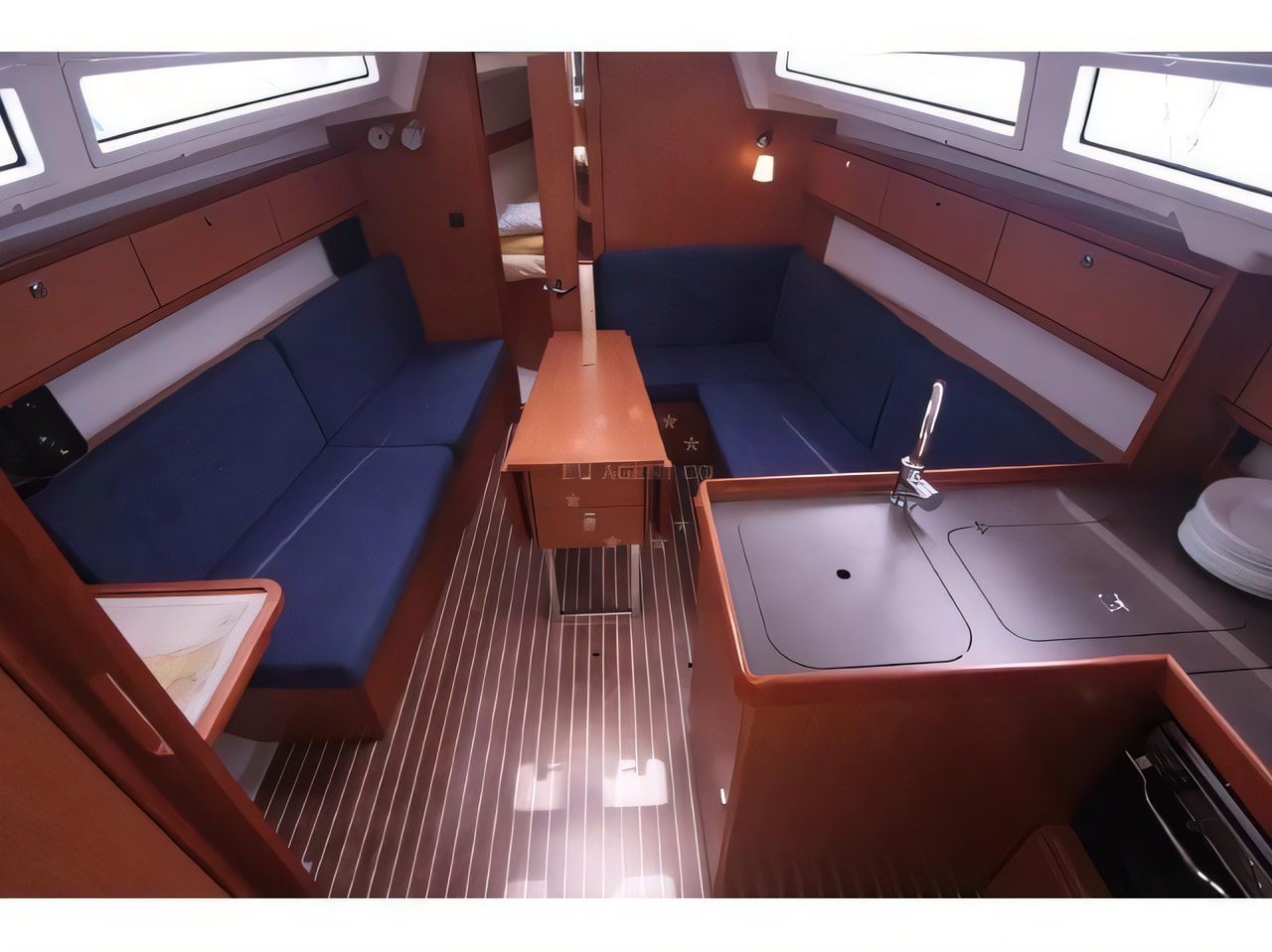 Layout of Bavaria Cruiser 33 sail boat with 2 cabins Croatia yacht charter