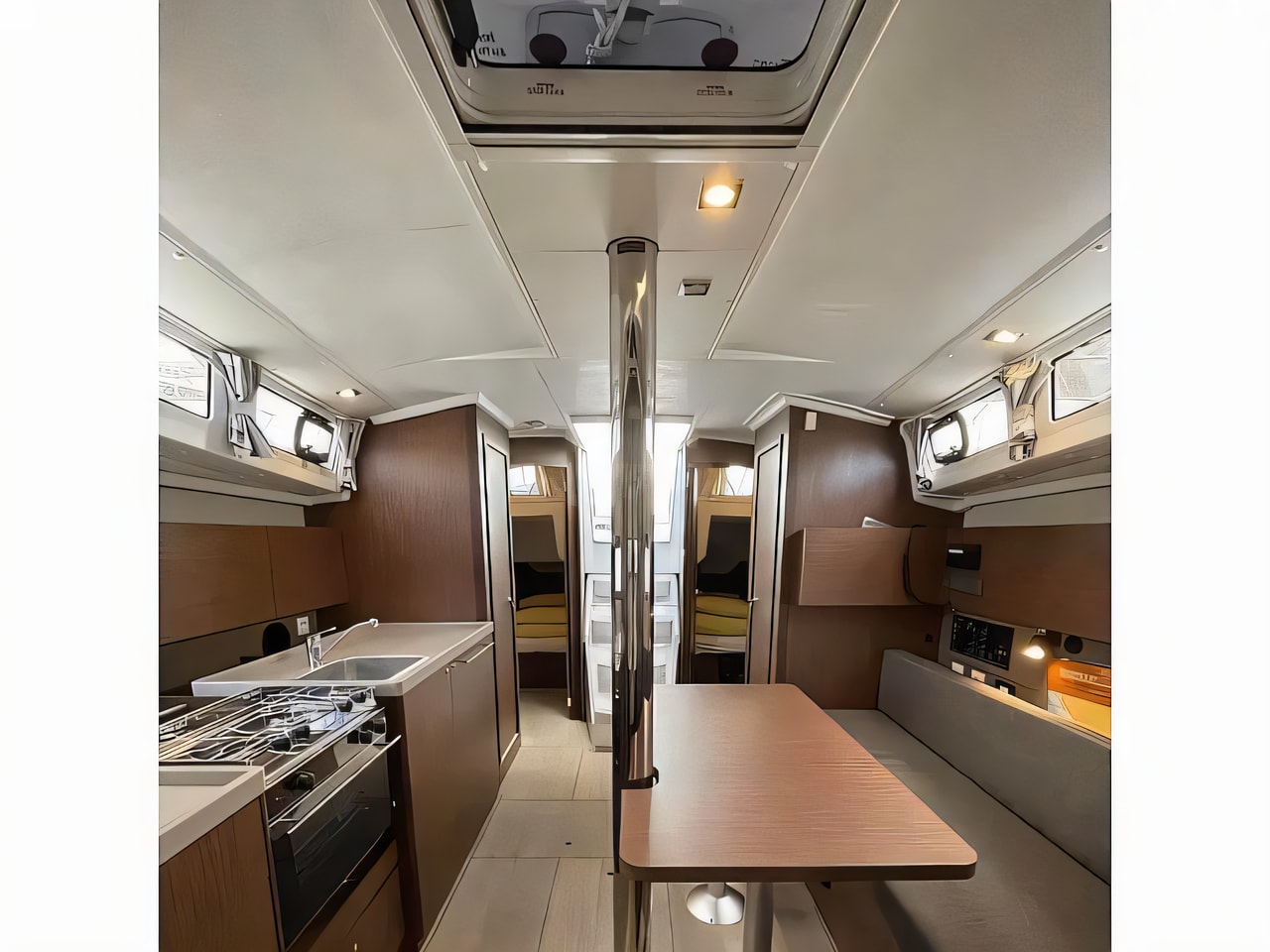 Layout of Oceanis 38.1 sail boat with 3 cabins Croatia yacht charter
