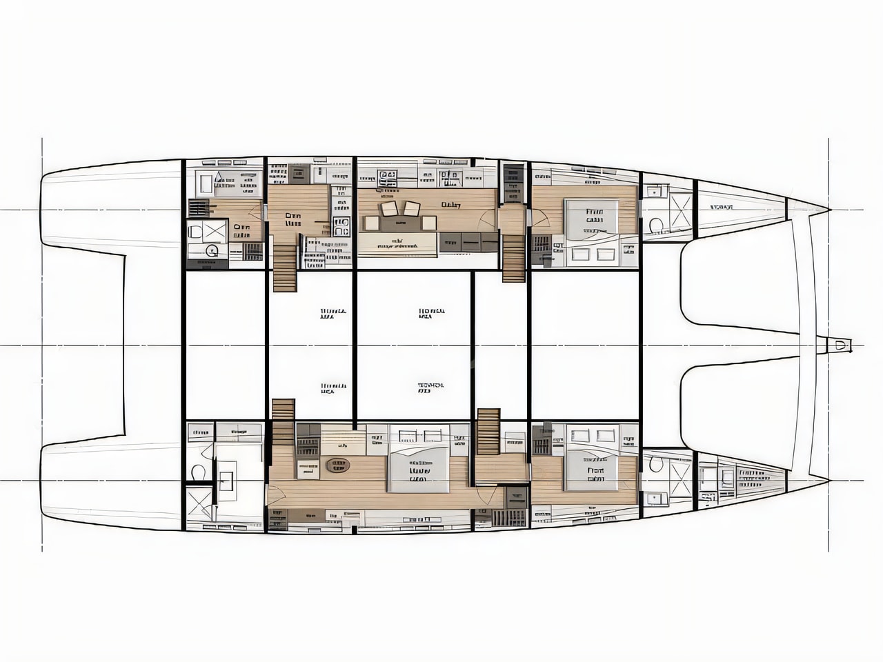 Interior of Sunreef 80 catamaran with 3 cabins Croatia yacht charter